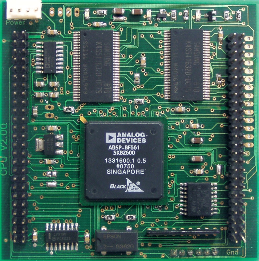 Obr. 2. CPU deska s ADSP-BF532, 32 MB RAM, 1 GB NAND flash, SPI flash